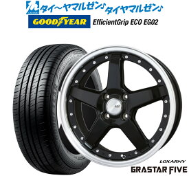 [6/4～10]割引クーポン配布新品 サマータイヤ ホイール4本セットBADX ロクサーニ グラスターファイブ16インチ 6.0Jグッドイヤー エフィシエント グリップ エコ EG02185/55R16