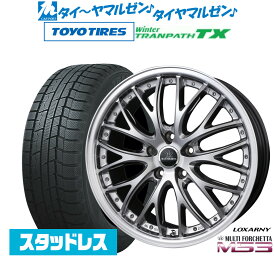 [6/4～10]割引クーポン配布新品 スタッドレスタイヤ ホイール4本セットBADX ロクサーニ マルチフォルケッタ MS318インチ 7.5Jトーヨータイヤ ウィンタートランパス TX215/50R18