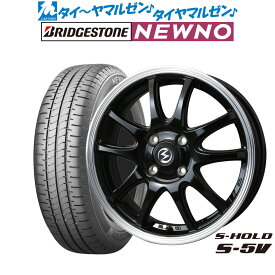 [6/4～10]割引クーポン配布新品 サマータイヤ ホイール4本セットBADX エスホールド S-5V14インチ 4.5Jブリヂストン NEWNO ニューノ155/65R14