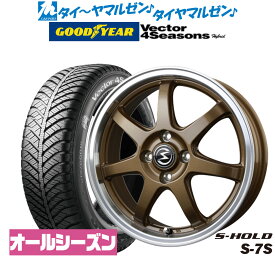 [6/4～10]割引クーポン配布新品 サマータイヤ ホイール4本セットBADX エスホールド S-7S16インチ 6.0Jグッドイヤー VECTOR ベクター 4Seasons ハイブリッド 185/60R16