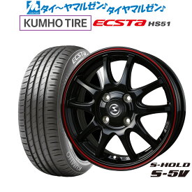 [6/4～10]割引クーポン配布新品 サマータイヤ ホイール4本セットBADX エスホールド S-5V16インチ 5.5Jクムホ ECSTA HS51165/40R16