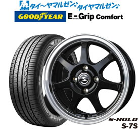 [7/4〜10]割引クーポン配布新品 サマータイヤ ホイール4本セットBADX エスホールド S-7S15インチ 4.5Jグッドイヤー エフィシエント グリップ コンフォート165/55R15
