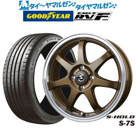 [6/4～10]割引クーポン配布新品 サマータイヤ ホイール4本セットBADX エスホールド S-7S15インチ 4.5Jグッドイヤー イーグル RV-F(RVF)165/55R15