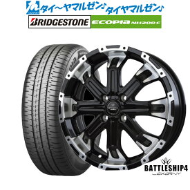 [6/4～10]割引クーポン配布新品 サマータイヤ ホイール4本セットBADX ロクサーニ バトルシップ414インチ 4.5Jブリヂストン ECOPIA エコピア NH200C165/60R14