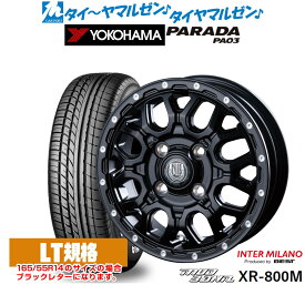 [6/1]P5倍+最大100%ポイントバック！★要エントリー新品 サマータイヤ ホイール4本セットインターミラノ マッドバーン XR-800M14インチ 4.5Jヨコハマ PARADA パラダ PA03165/55R14