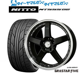 [6/4～10]割引クーポン配布新品 サマータイヤ ホイール4本セットBADX ロクサーニ グラスターファイブ18インチ 7.0JNITTO NT555 G2 205/40R18