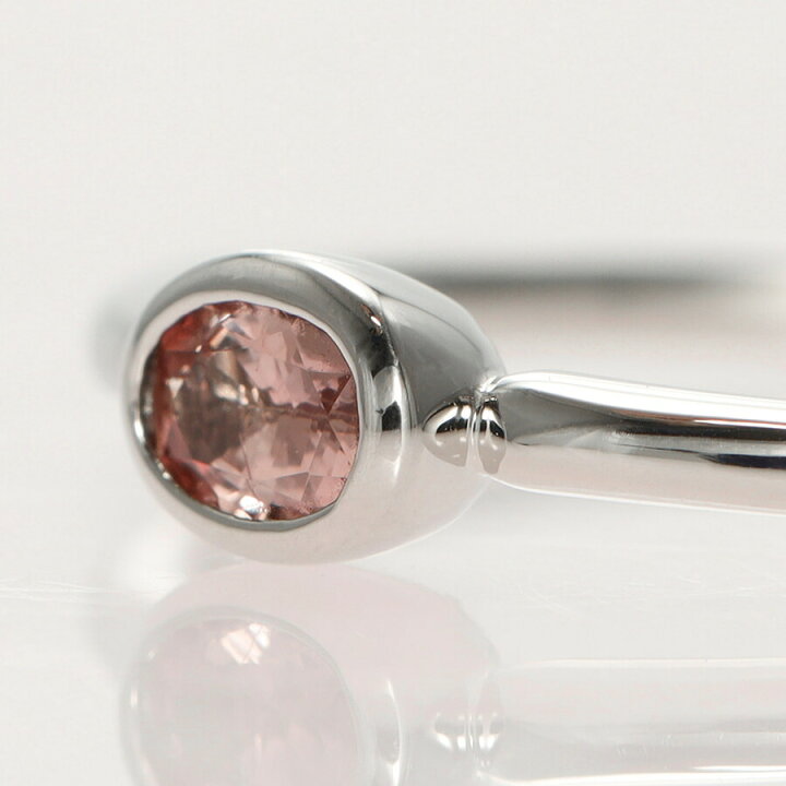 Pt950 天然パパラチアサファイア 0.30ct ダイヤ 0.04ct リング 婚約  