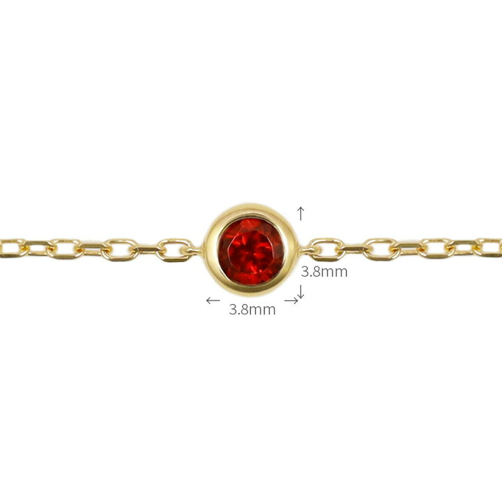 楽天市場】ガーネット ブレスレット 0.1 カラット 18金 イエロー 