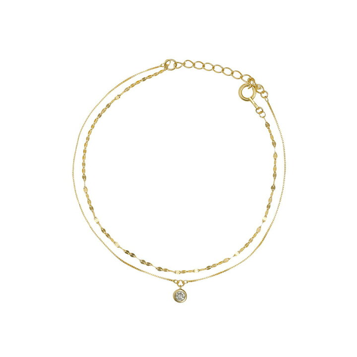 楽天市場】【10％OFFクーポン】 ダイヤモンド 2連 ブレスレット 18金  