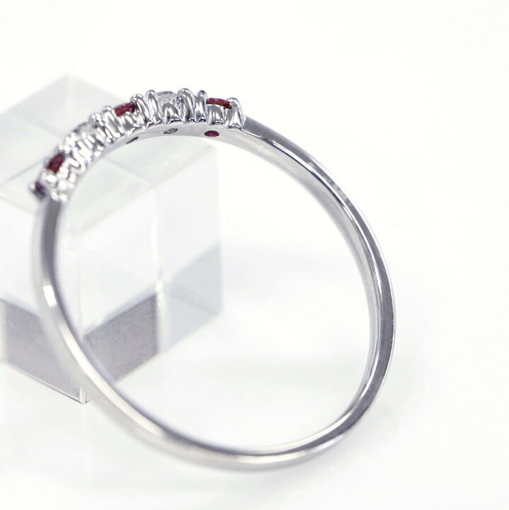 楽天市場】ルビー ダイヤモンド リング エタニティ 18金 プラチナ950  