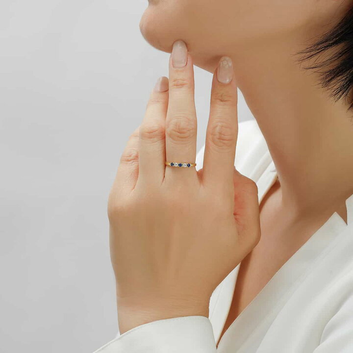 楽天市場】サファイア ダイヤモンド リング エタニティ 18金 プラチナ  