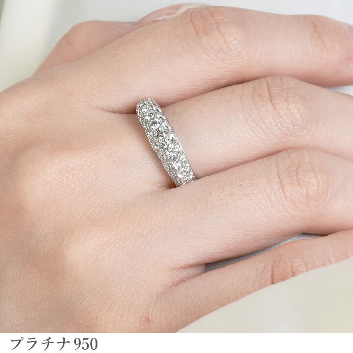 楽天市場】ダイヤモンド パヴェ リング 1カラット 1ct 18金 k18 18k  