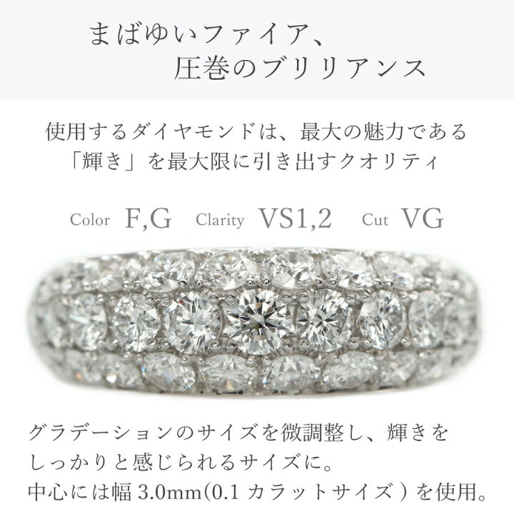 楽天市場】【10％OFFクーポン】 ダイヤモンド パヴェ リング 2カラット  