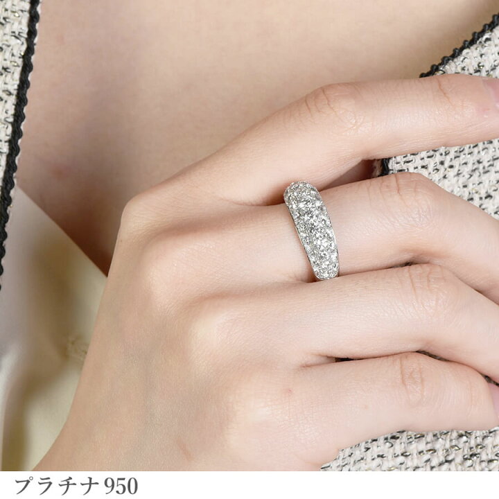 楽天市場】ダイヤモンド パヴェ リング 2カラット 2ct 18金 k18 18k 