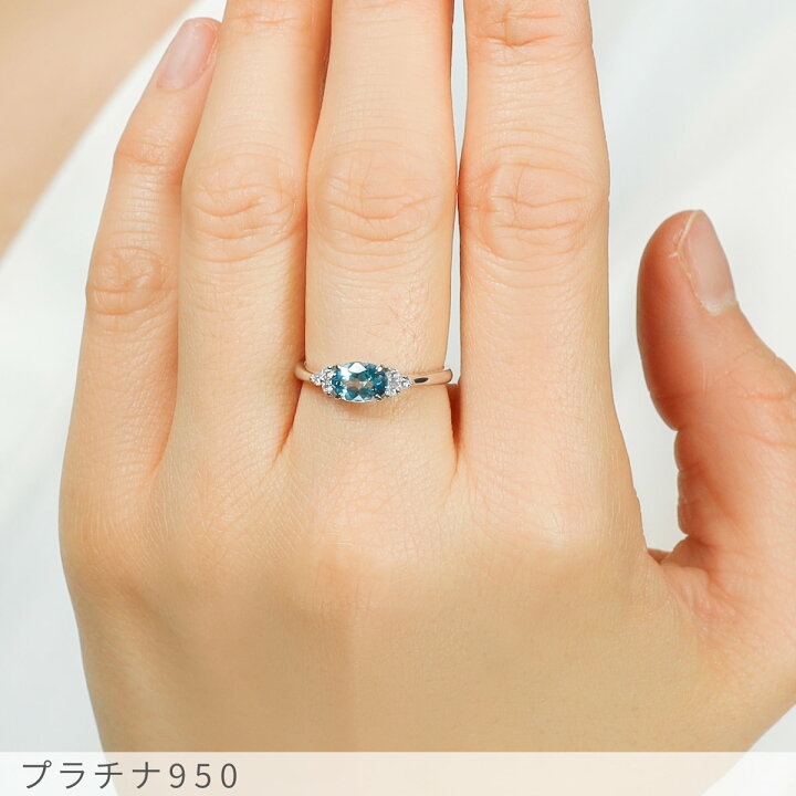 楽天市場】アクアマリン ダイヤモンド リング 0.6カラット 18金 