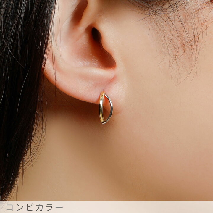 楽天市場】【10％OFFクーポン】 地金 ピアス コンビカラー 18金 