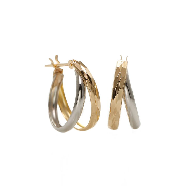 楽天市場】【即納可】 地金 フープ ピアス コンビカラー 18金 プラチナ  