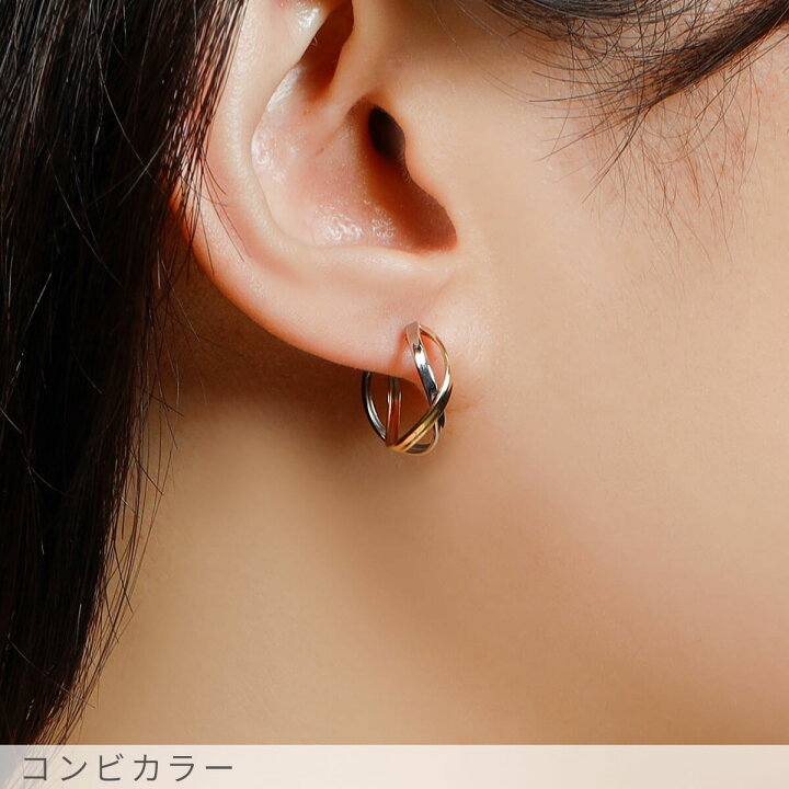 楽天市場】【SS限定 10％OFF！】【即納可】 地金 フープ ピアス クロス 