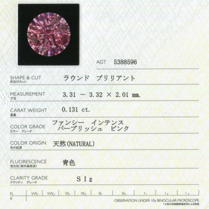 楽天市場】【アーガイル産】【APD 鑑定書】 ピンクダイヤモンド ルース 