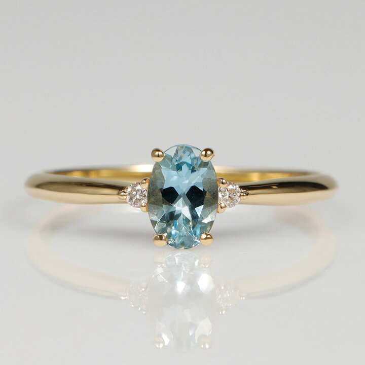 楽天市場】【10％OFFクーポン】 アクアマリン リング 0.3カラット 18金  