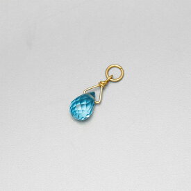 【10％OFFクーポン】 ブルートパーズ チャーム 0.5 カラット シンプル 一粒 18金 イエローゴールド k18 18k 11月 誕生石 ジュエリー 日本製 ギフト プレゼント 天然石 夏ギフト ピアスチャーム イヤリングチャーム チャームジュエリー