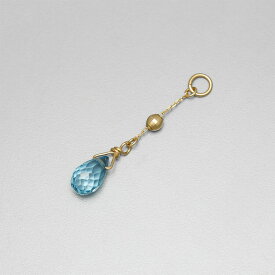 【10％OFFクーポン】 ブルートパーズ チャーム 0.5 カラット シンプル 一粒 18金 イエローゴールド k18 18k 11月 誕生石 ジュエリー 日本製 ギフト プレゼント 天然石 夏ギフト ピアスチャーム イヤリングチャーム チャームジュエリー