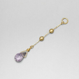 【10％OFFクーポン】 アメシスト チャーム 0.5 カラット シンプル 一粒 18金 イエローゴールド k18 18k 2月 誕生石 ジュエリー 日本製 ギフト プレゼント 天然石 紫水晶 夏ギフト ピアスチャーム イヤリングチャーム チャームジュエリー