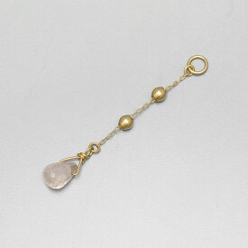 【10％OFFクーポン】 ローズクォーツ チャーム 0.5 カラット シンプル 一粒 18金 イエローゴールド k18 18k ジュエリー 日本製 ギフト プレゼント 天然石 夏ギフト ピアスチャーム イヤリングチャーム チャームジュエリー