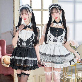 [正規品]【即納】コスプレ メイド ウエイトレス ゴシック ジャガード ダマスク プリンセス ドレス 中村里砂 ドレス レース 仮装 メイド服 衣装 メイド喫茶 セットアップ ファー セット 一式 女性 レディース malymoon マリームーン【10014】
