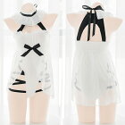 コスプレ ワンピース クロス レースアップ セクシー コスランジェリー ランジェリー レース 下着 レディース 可愛いコスプレ 大人 女性 アニメ 衣装 仮装 コスチューム 黒 ブラック 白 ホワイト ロリータ Malymoon マリームーン【SEVENTY-THREE】【2750】