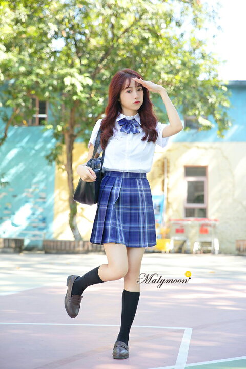楽天市場 長袖 半袖 女子高生 制服 セット Jk コスプレ リボン コスプレ衣装 ブルー 青 パープル チェック 柄 春 夏 秋 冬 ミニスカ 学生服 プリーツスカート 高校生 可愛いコスプレ レディース コスチューム マリームーン Malymoon 8198 Malymoon マリームーン