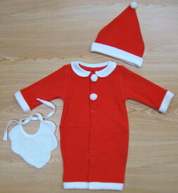 サンタさんの2WAYコンビオール3点セット・日本製ベビーウエア 新生児 クリスマス ベビー 赤ちゃん