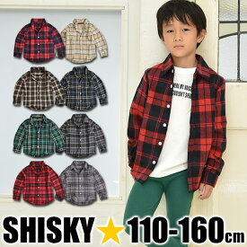 【送料無料】SHISKY チェック ネルシャツ ジュニア ボタン シャツ 衿 長袖 春 秋 キッズ 子供服 男の子 110cm 120cm シスキー チェック柄 シャツ こども 男児 女の子 ジュニア 襟付き ボタンシャツ 羽織もの はおり 保育園 幼稚園 小学生 男児 かっこいい はおりもの