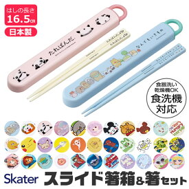 【 10%OFF★ 】【3点以上で送料無料】SKATER スケーター 箸 ケース付き 箸箱 子供 キッズ 男の子 女の子 食洗器対応 お箸 おしゃれ スライドケース スライド式 日本製 給食 遠足 幼稚園 保育園 小学校 BPAフリー BPA-Free