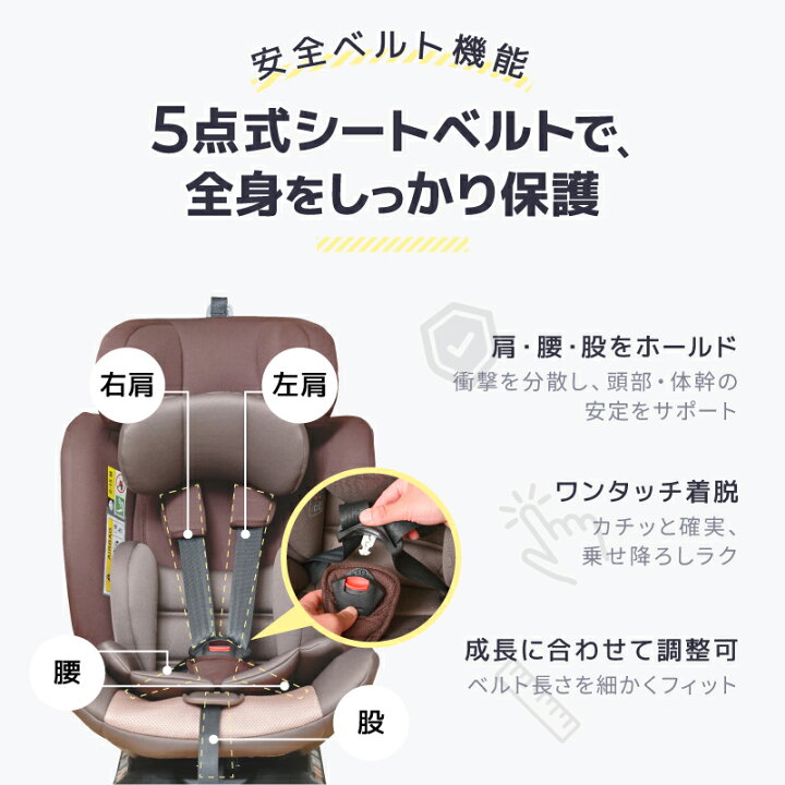 チャイルドシート 新生児 シートベルト固定式 取付簡単 新生児から4歳 