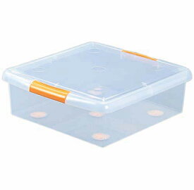 【薄型プラスチック 収納ボックス】【送料無料】薄型ボックス　UG-475　クリア オレンジ アイリスオーヤマ