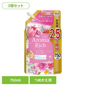 【3個セット】ソフランアロマリッチ レイラ つめかえ用 750ml ライオン 洗濯補助剤 柔軟剤 芳香重視 ソフラン アロマリッチ レイラ つめかえ用 大容量 まとめ買い ライオン