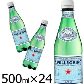 サンペレグリノ　天然炭酸水　ペットボトル 500mL× 24本入 ボトル【D】 サンペレグリノ【代引不可】