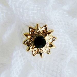【メール便OK】ジュエリーデコパーツ ビジュー ゴールド ブラック ジェット ストーン 星 スター 1個