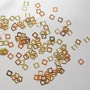 【メール便OK】メタルパーツ スクエア 小 ゴールド 30枚