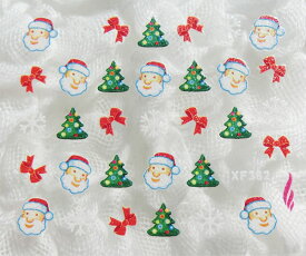 クリスマス特集【メール便OK】ネイルシール421　グリッタークリスマスシール　サンタクロース&雪の結晶