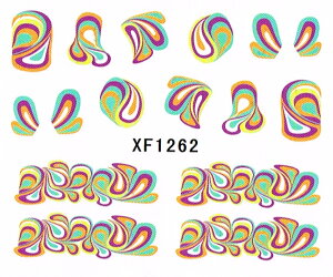 【メール便OK】ネイルシール460 ネイルタトゥー プッチ風 小 ウォーターネイルシール水に塗らして貼るだけの極薄フィルム★ジェルネイル埋め込み簡単