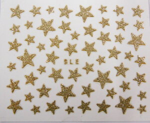 【メール便OK】ネイルシール330 グリッタースター 星 ゴールド