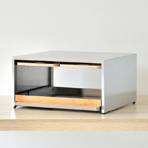 【特典2個付き】 トースターラック おしゃれ ブレッドケース 日本製 パンケース 引き出し 調味料 ジャム 天然木 木製 ステンレス トレイ付き おぼん 食パン キッチン ストッカー 南魚沼 家電