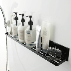 バスラック おしゃれ 磁石 浴室収納 壁面収納 壁掛け ディスペンサーラック 水切り ワイド 幅60cm 収納棚 北欧 インテリア雑貨 スマホスタンド yamazaki ホワイト ブラック スチール モノトーン