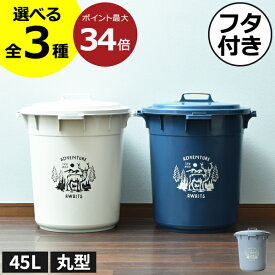 【全3種】ゴミ箱 ダストボックス おしゃれ 45リットル オムツ用 中身 見えない 防臭 臭わない ペット いたずら 防止 生ゴミ用 屋外用 外置き フタ付き 大きい 大きめ 大容量 スリム ワイド ペットボトル 密閉 北欧 缶 ビン リビング( 平和工業 丸型カラーペール 45L )