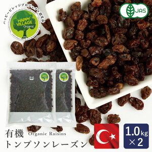 ママパン 有機トンプソンレーズン 1kg×2(2kg)まとめ買い 有機JAS トルコ産 トンプソン種 ドライフルーツ オイルコーティングなし ノンオイル 干しぶどう_