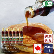 【送料無料】オーガニックメープルシロップ ダーク/ロバストテイスト 250ml×6 シロップ 有機JAS カナダ_…