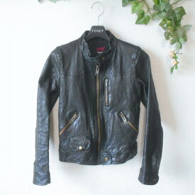 【中古】LDS LOVE DRUG STORE ラブドラッグストアー レザー ジャケット F ブルゾン ジャンパー レディース 本革