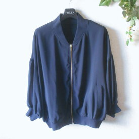 【中古】エーエフコンフィ af comfy ブルゾン S ジップアップ レディース ジャケット 春 紺